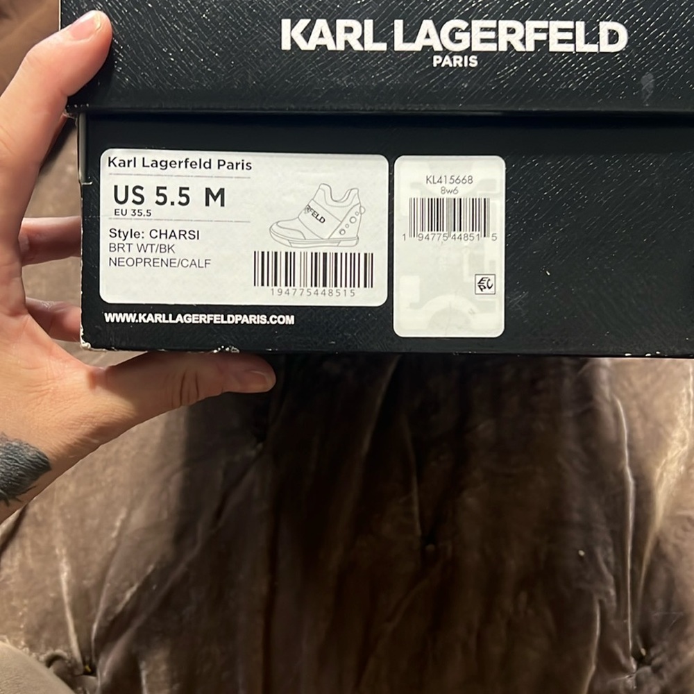 Karl Lagerfeld White High-Top Sneakers - Picture 7 of 7